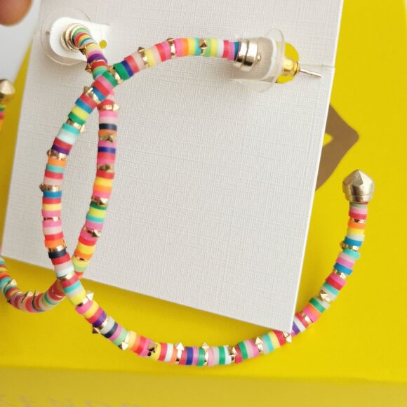 Kendra Scott Reece Gold Neon Mix Hoop Earrings fashion - Picture 2 of 2